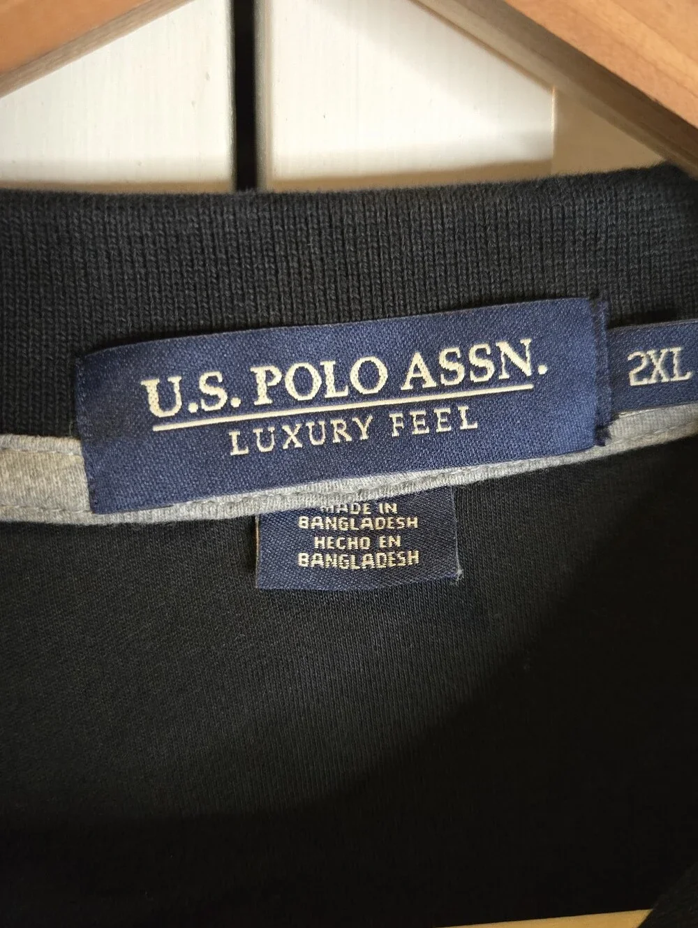US Polo Assn Shirt Mens 2XL Black Luxury Feel Short Sleeve Logo Polo Cotton Big